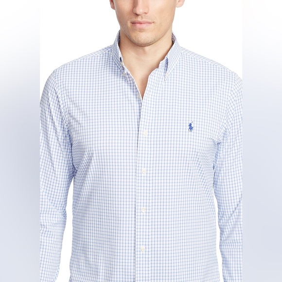 Ralph Lauren Classic Fit Performance Shirt - Sky Blue/White - Size 16 1/2 - Picture 1 of 7